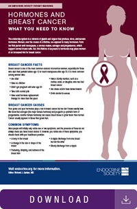 Image of hormones and breast cancer infographic.